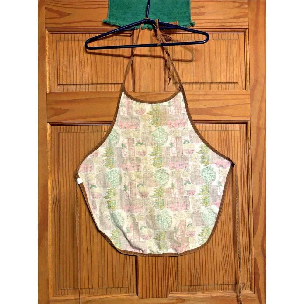 Vtg Homecare Kitchen Mates Bib Apron Vegetable Basket Tomato Mushroom Cabbage
